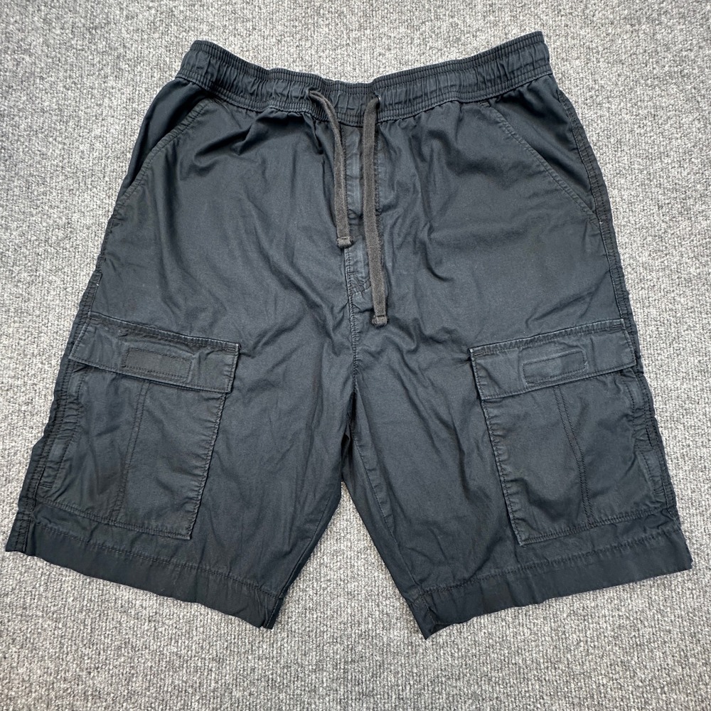 Levis‎ Cargo Shorts Mens Large Blue Elastic Waist Drawstring Utility Gorpcore